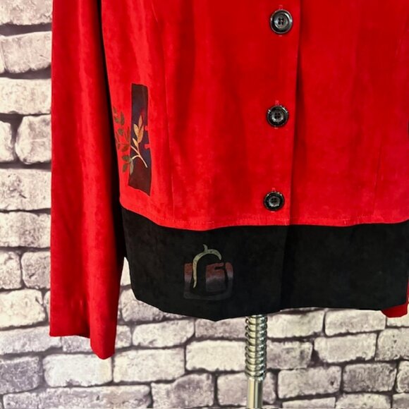 Positive Attitude Vintage Red & Black Long Sleeve Jacket Size 16 - Picture 3 of 9
